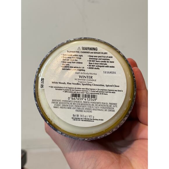 Bath and Body Works * Winter * 3-Wick Candle * 14.5oz * New * - Picture 2 of 5